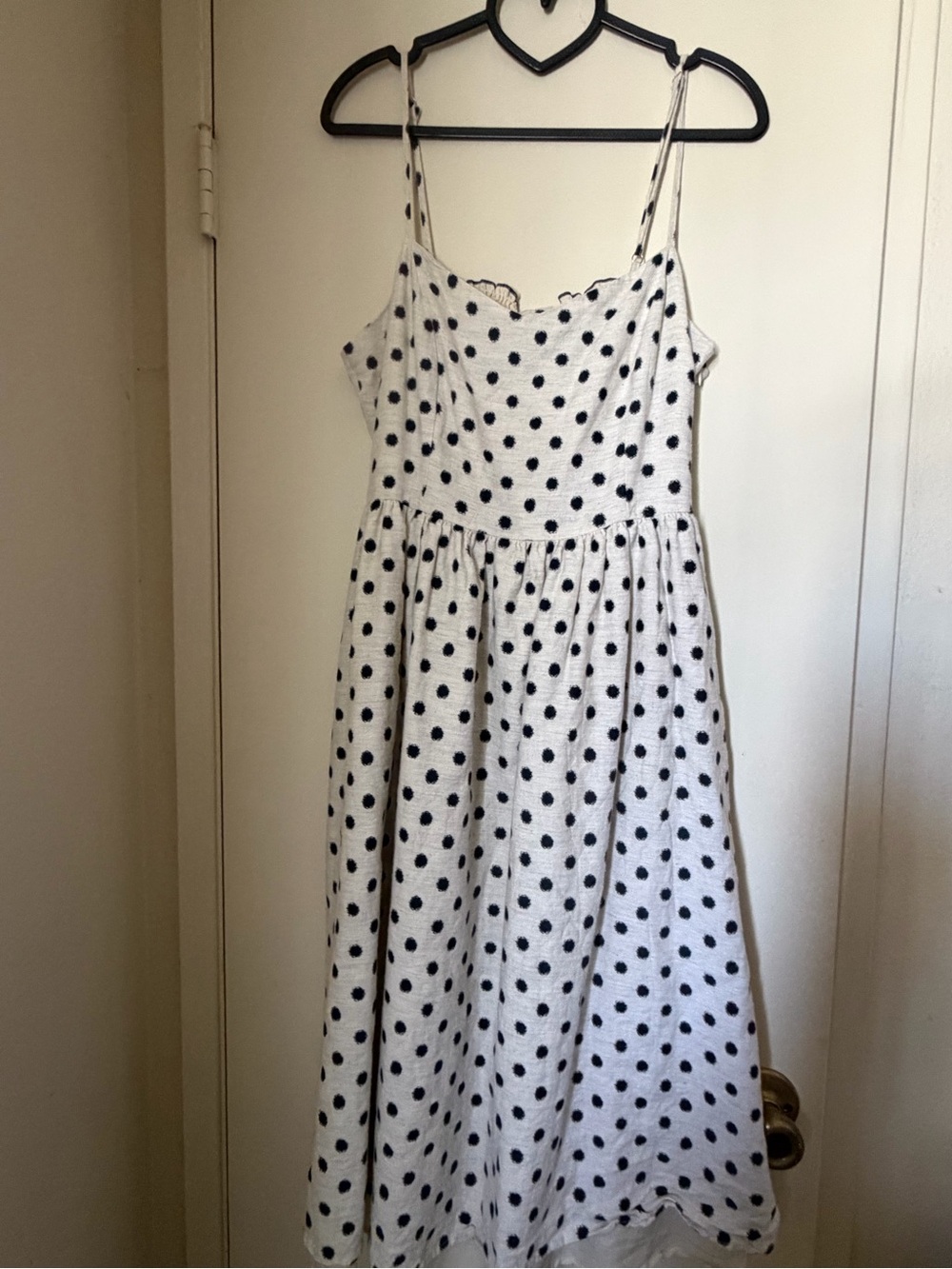 GILLI. White Polka Dot Spaghetti Strap Dress